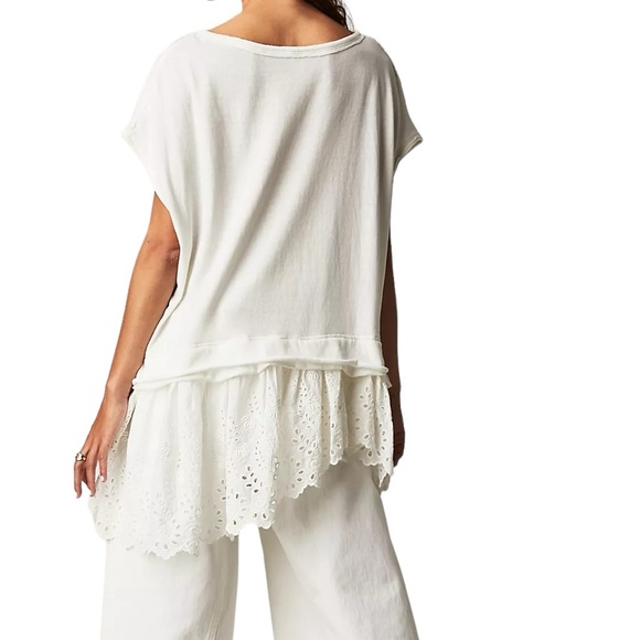 FREE PEOPLE: Always On Time Twofer Short Sleeve Oversized Shirt -Size Small - Picture 3 of 10